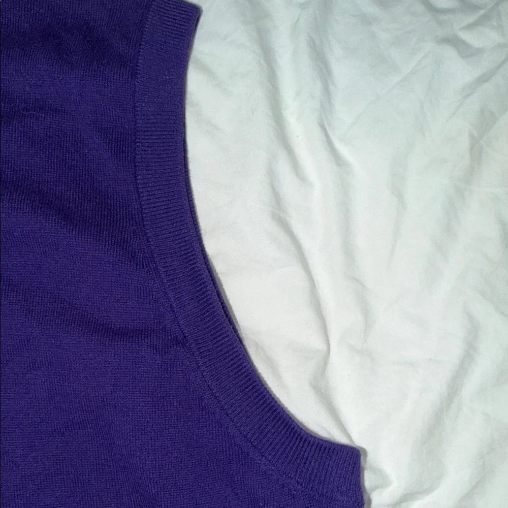 Clemson Men's Purple Sweater Vest with embroidered Orange Tiger Paw - Picture 7 of 8